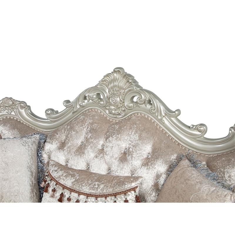 Best Master Furniture Tlerra Victorian Traditional Champagne Loveseat