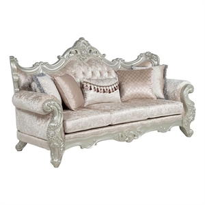 Best Master Furniture Tlerra Victorian Traditional Champagne Sofa