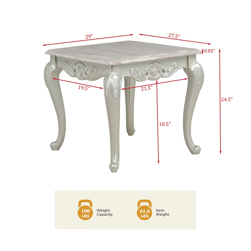 Best Master Furniture Tlerra Victorian Traditional Spring Bud Frame End Table