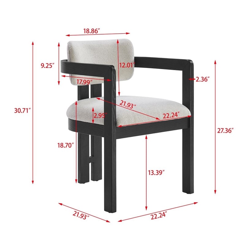 Best Master Furniture Tappelle Mid-Century Black Dining Arm Chair (Set of 2)