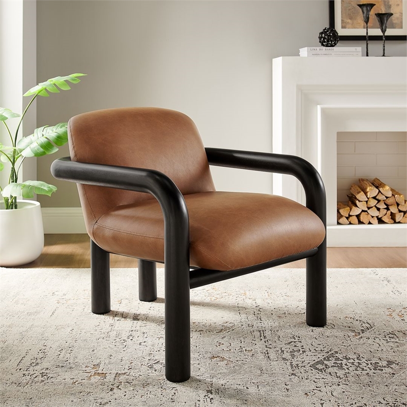 Best Master Furniture Tapporo Mid-Century Modern Black Accent Chair (Set of 1)