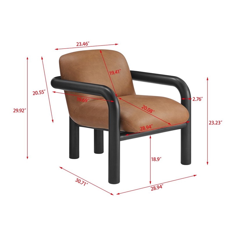 Best Master Furniture Tapporo Mid-Century Modern Black Accent Chair (Set of 1)