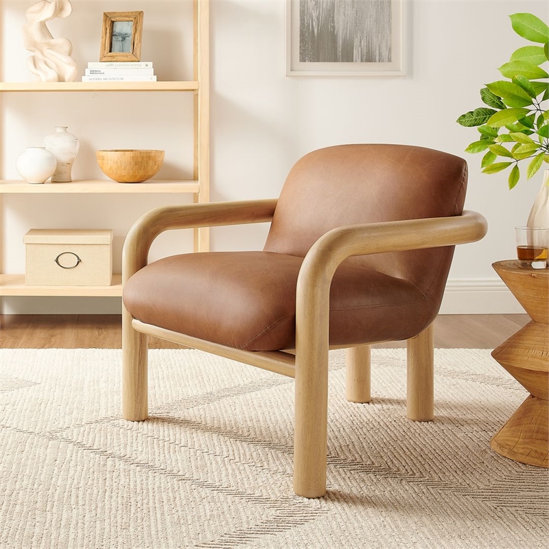 Best Master Furniture Tapporo Mid-Century Modern Natural Accent Chair (Set of 1)