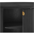 Best Master Furniture Tappelle Mid-Century Round Storage Dining Table (Black)
