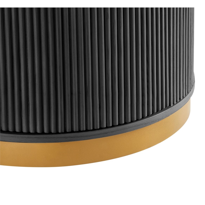 Best Master Furniture Tappelle Mid-Century Round Storage Dining Table (Black)