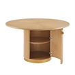 Best Master Furniture Tappelle Mid-Century Round Storage Dining Table (Natural)