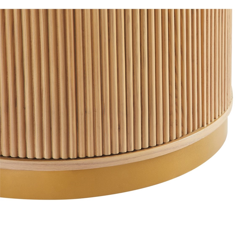 Best Master Furniture Tappelle Mid-Century Round Storage Dining Table (Natural)