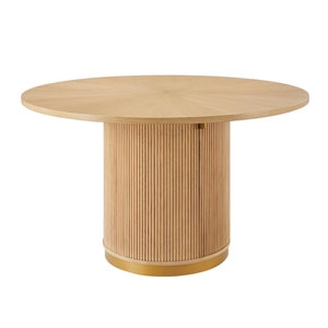 Best Master Furniture Tappelle Mid-Century Round Storage Dining Table (Natural)