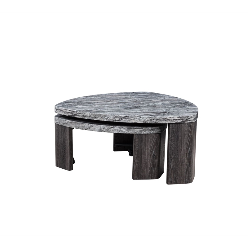 Best Master Furniture Tvoro Modern 2-Piece Swivel Nesting Coffee Table Set