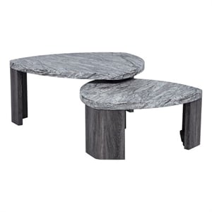 Best Master Furniture Tvoro Modern 2-Piece Swivel Nesting Coffee Table Set
