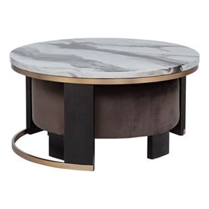 Best Master Furniture Tvano Modern 2-Piece Nesting Coffee Table with Stool