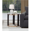 Best Master Furniture Tvano Modern Round End Table with Gold Trim and Espresso