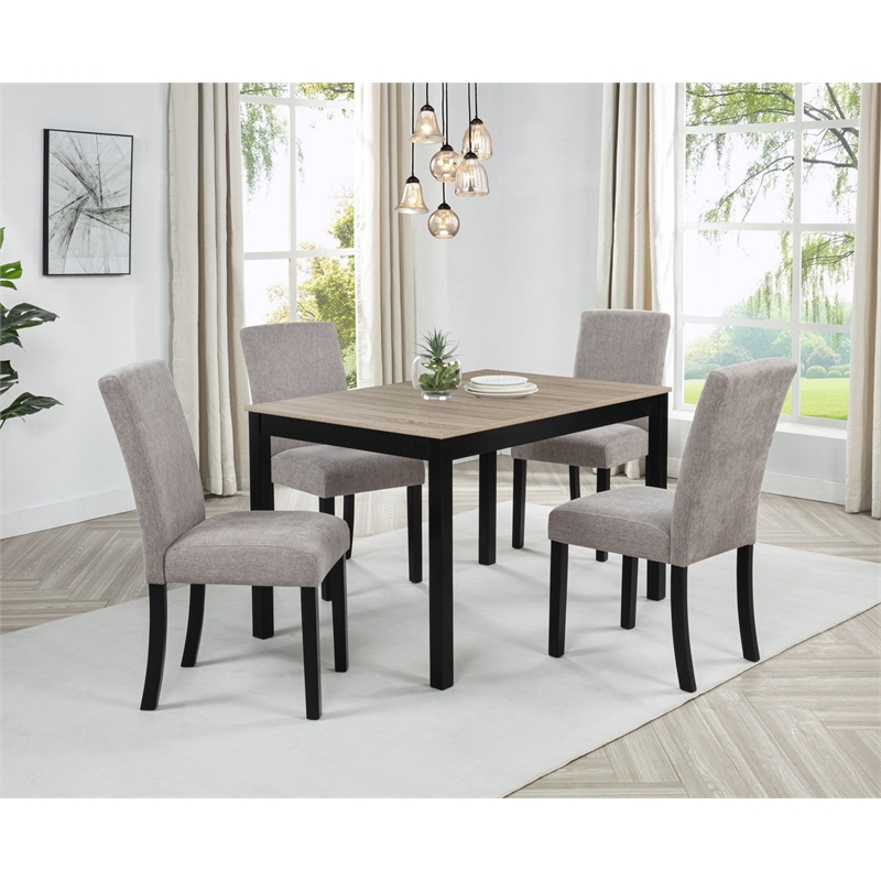 Best Master Furniture Yvonne 5-Piece Transitional Modern Rectangle Dining Set