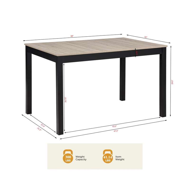 Best Master Furniture Yvonne 5-Piece Transitional Modern Rectangle Dining Set