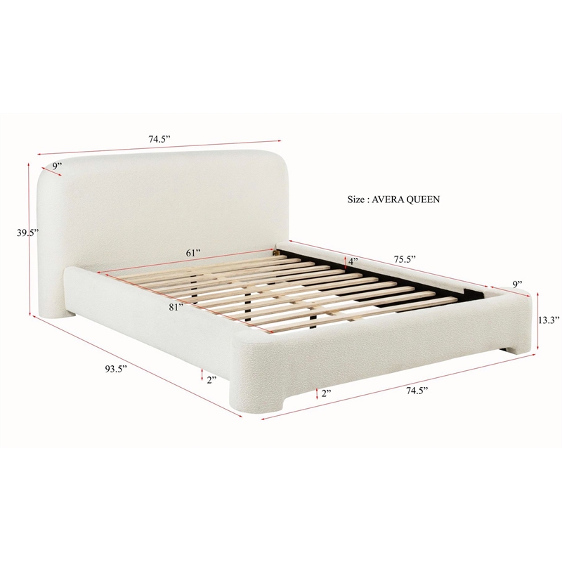 Best Master Furniture Avera Upholstered Burlap Bed Frame (Queen/Cream)