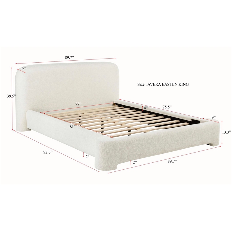 Best Master Furniture Avera Burlap Upholstered Bed Frame (Eastern King/Cream)