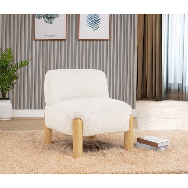 Best Master Furniture Calisto Modern Scandinavian Accent Chair Set of 1 (Cream)
