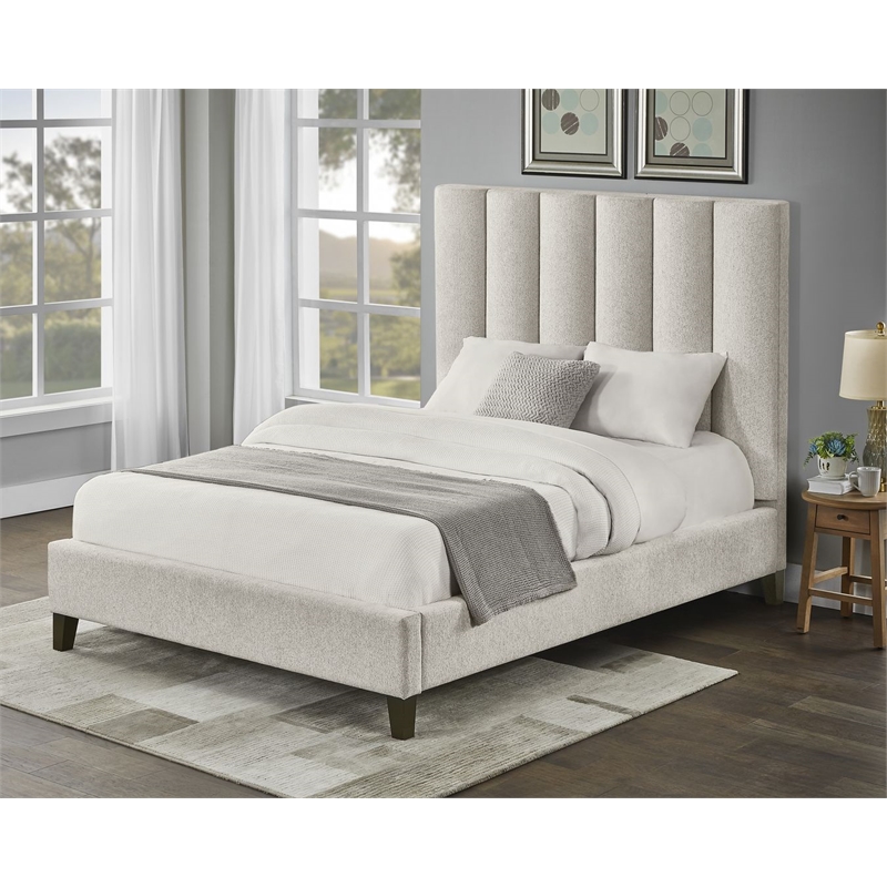 Best Master Furniture Talero Upholstered Bed Frame (California King/Wheat Beige)