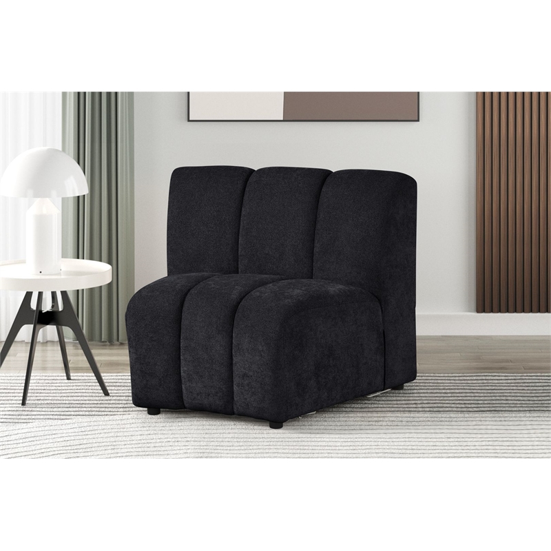 Best Master Furniture Sullessa Modular Armless Accent Chair Set of 1 (Black)