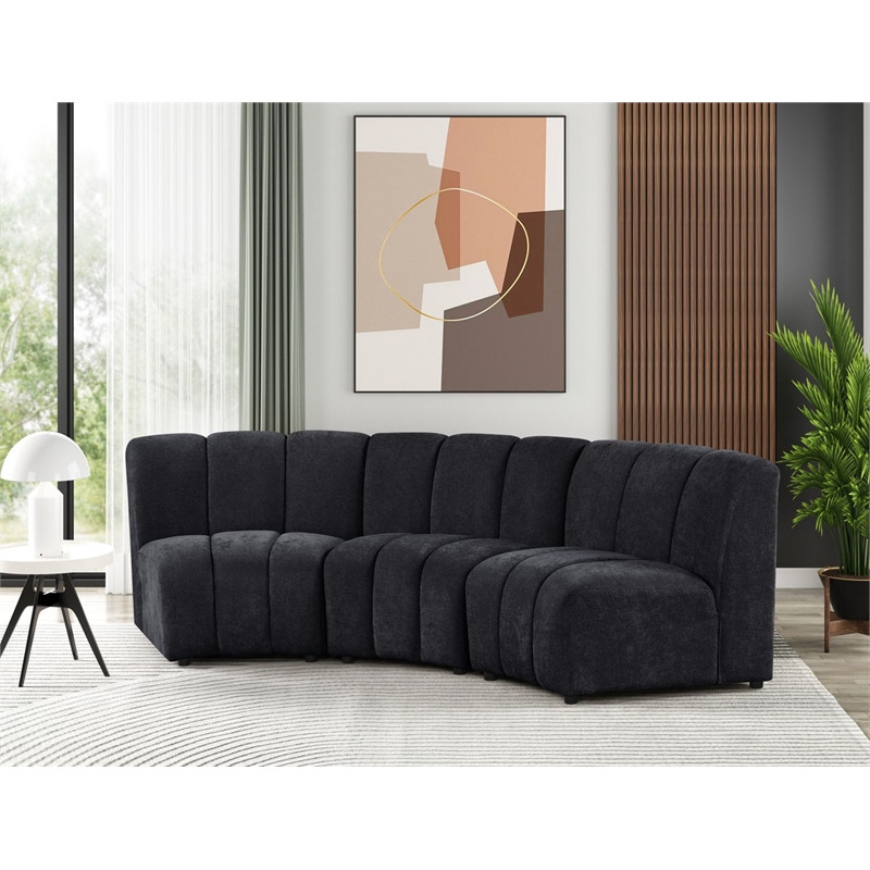 Best Master Furniture Sullessa Modular Armless Accent Chair Set of 1 (Black)