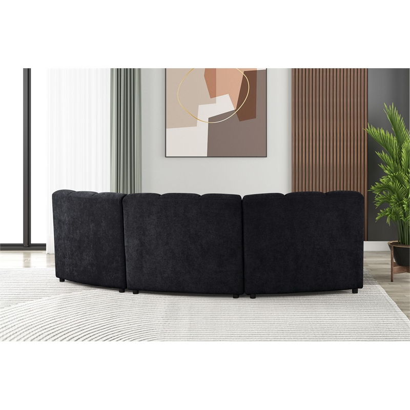 Best Master Furniture Sullessa Modular Armless Accent Chair Set of 1 (Black)