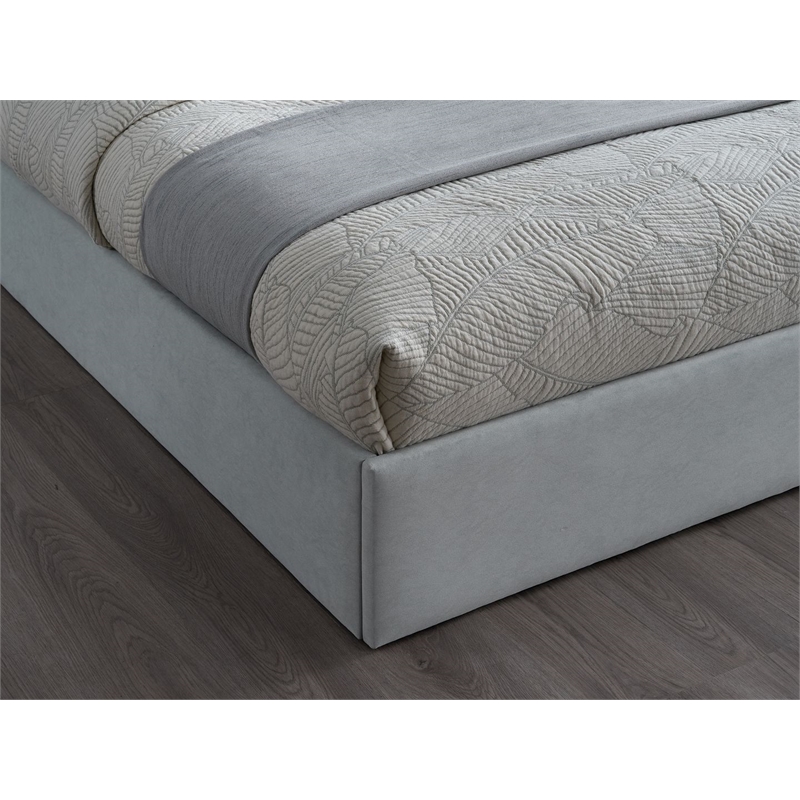 Best Master Furniture Denver Upholstered Bed Frame (Queen/ Gray Cloud)
