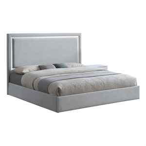 Best Master Furniture Denver Upholstered Bed Frame (Queen/ Gray Cloud)