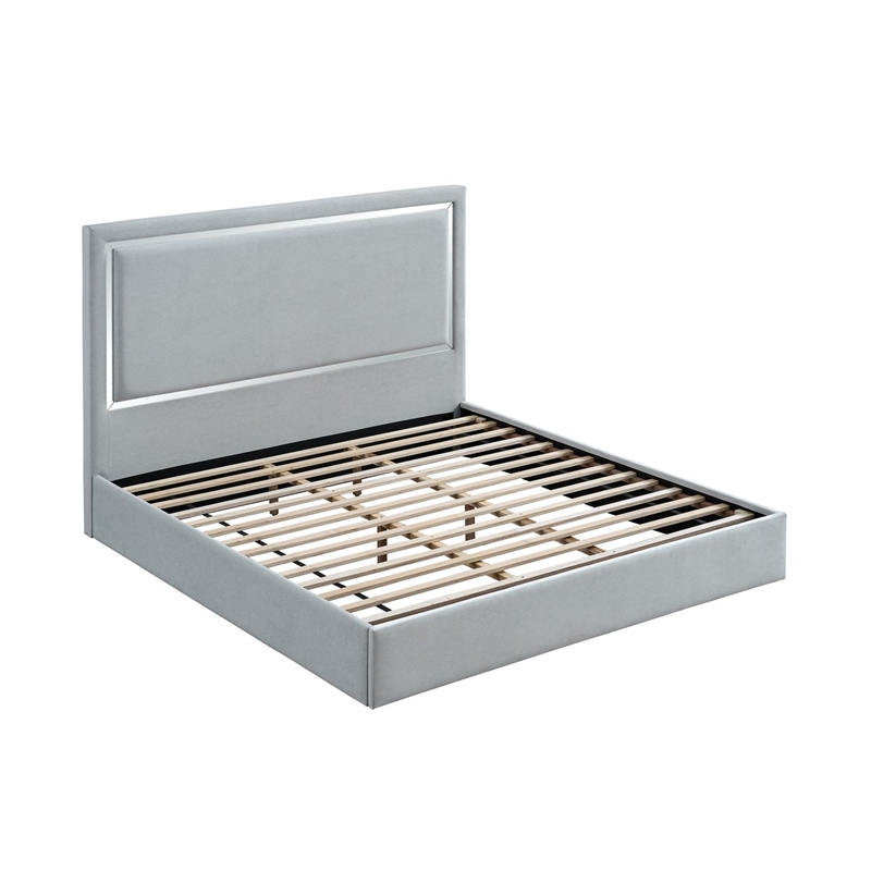 Best Master Furniture Denver Upholstered Bed Frame (Eastern King/Gray Cloud)