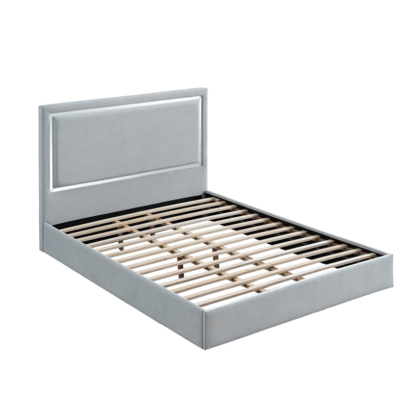 Best Master Furniture Denver Upholstered Bed Frame (California King/ Gray Cloud)