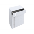 Best Master Furniture Denver Modern Mirrored 5-Drawer Chest (White)