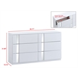 Best Master Furniture Denver Modern Mirrored 6-Drawer Dresser (White)
