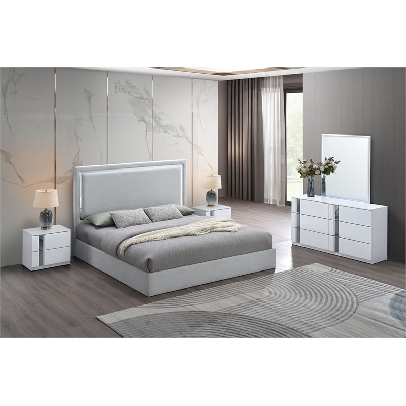 Best Master Furniture Denver 5-Piece Modern Bedroom Set (California King/White)