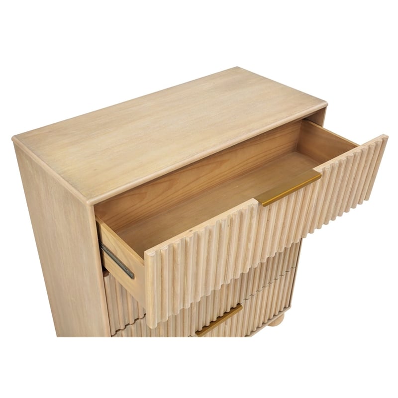 Best Master Furniture Daplen Scandinavian Modern  4-Drawer Chest (Light Oak)
