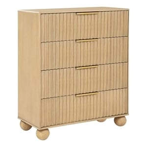 Best Master Furniture Daplen Scandinavian Modern  4-Drawer Chest (Light Oak)