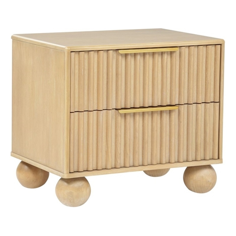 Best Master Furniture Daplen Scandinavian Modern 2-Drawer Nightstand (Light Oak)