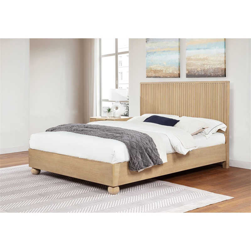 Best Master Furniture Daplen Scandinavian Bed Frame (California King/Light Oak)