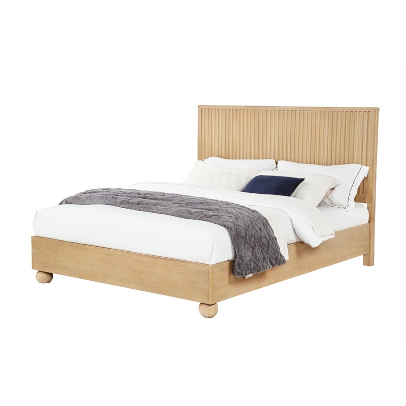 Best Master Furniture Daplen Scandinavian Bed Frame (Eastern King/Light Oak)