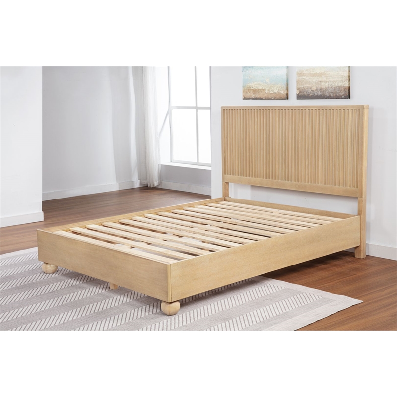 Best Master Furniture Daplen Scandinavian Bed Frame (Queen/Light Oak)