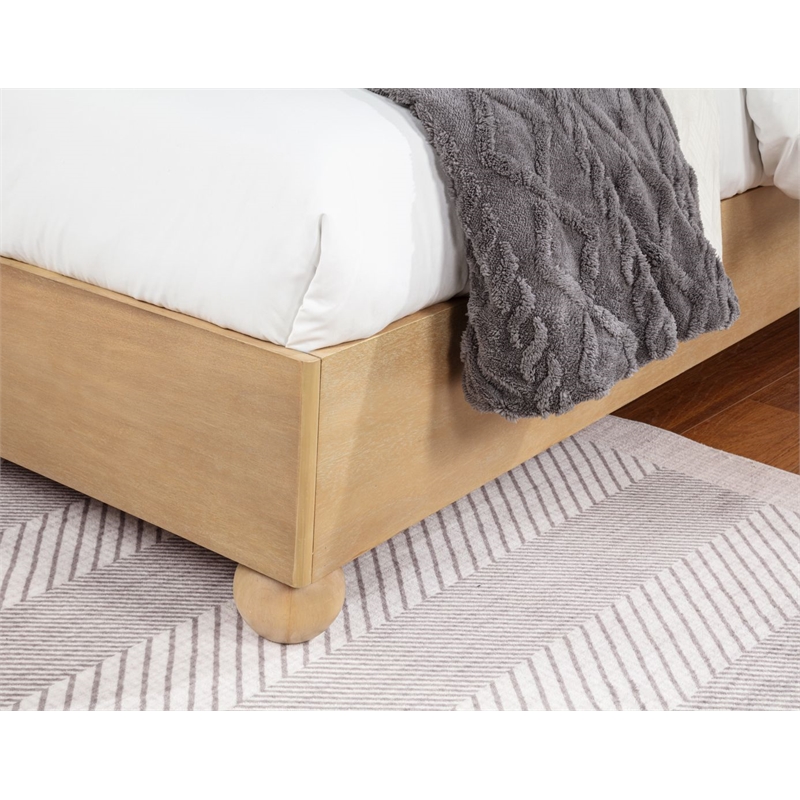 Best Master Furniture Daplen Scandinavian Bed Frame (Queen/Light Oak)