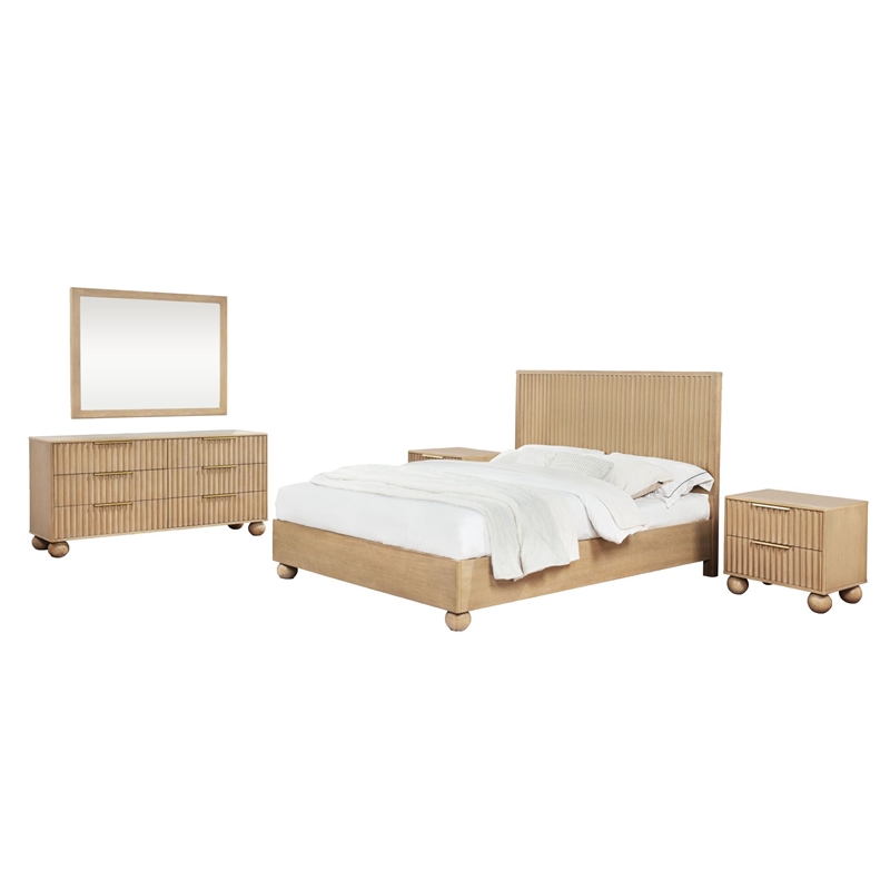 Best Master Furniture Daplen 5-Piece Bedroom Set (Queen/Light Oak)
