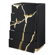 Best Master Furniture Trevello Modern Contemporary 5-Drawer Chest (Black/Gold)