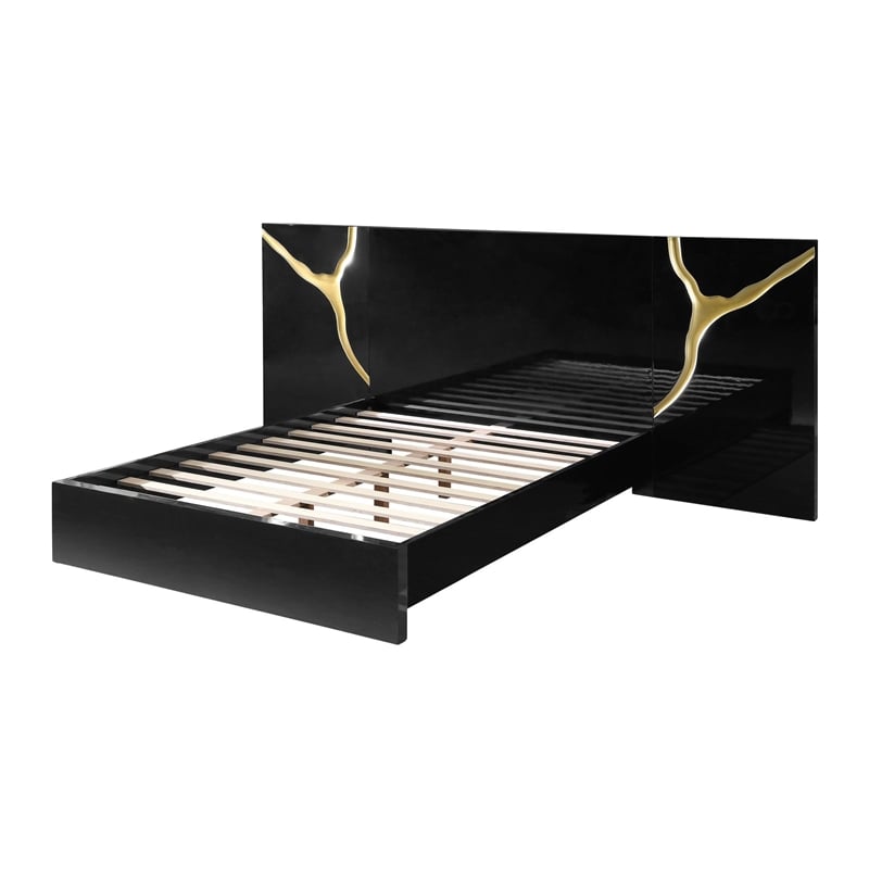 Best Master Furniture Trevello Modern California King Bed Frame (Black/Gold)