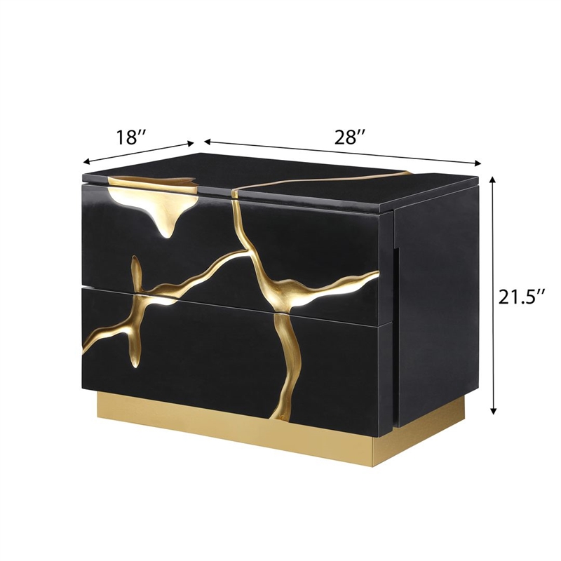 Best Master Furniture Trevello 5-Piece California King Bedroom Set (Black/Gold)