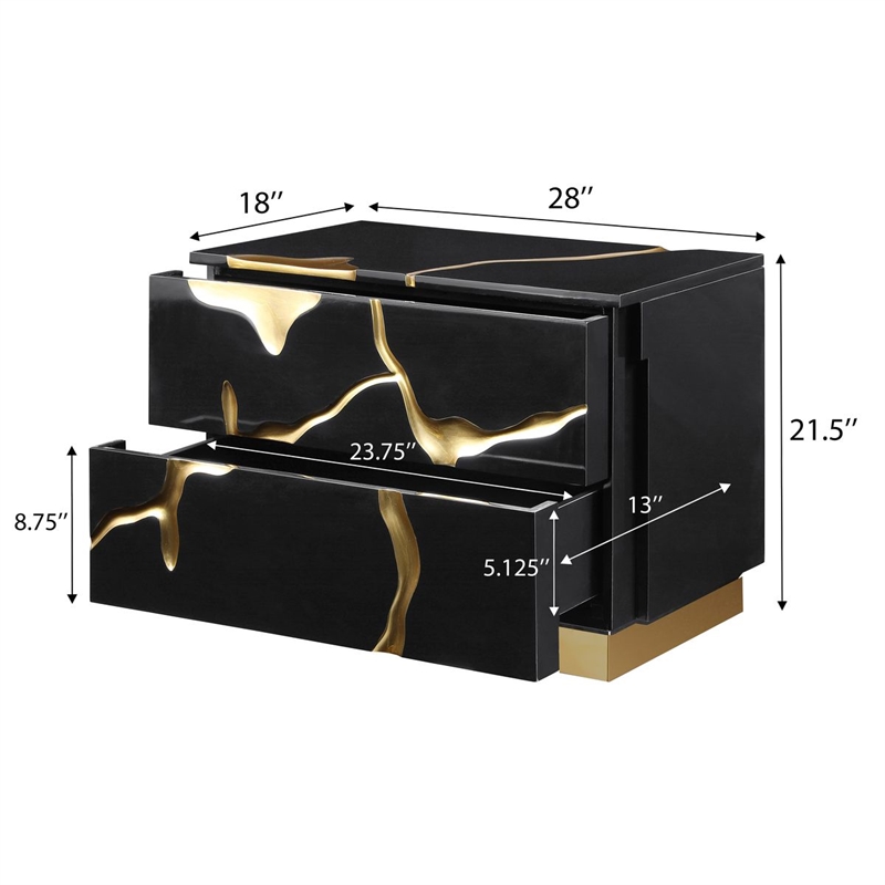 Best Master Furniture Trevello 5-Piece California King Bedroom Set (Black/Gold)