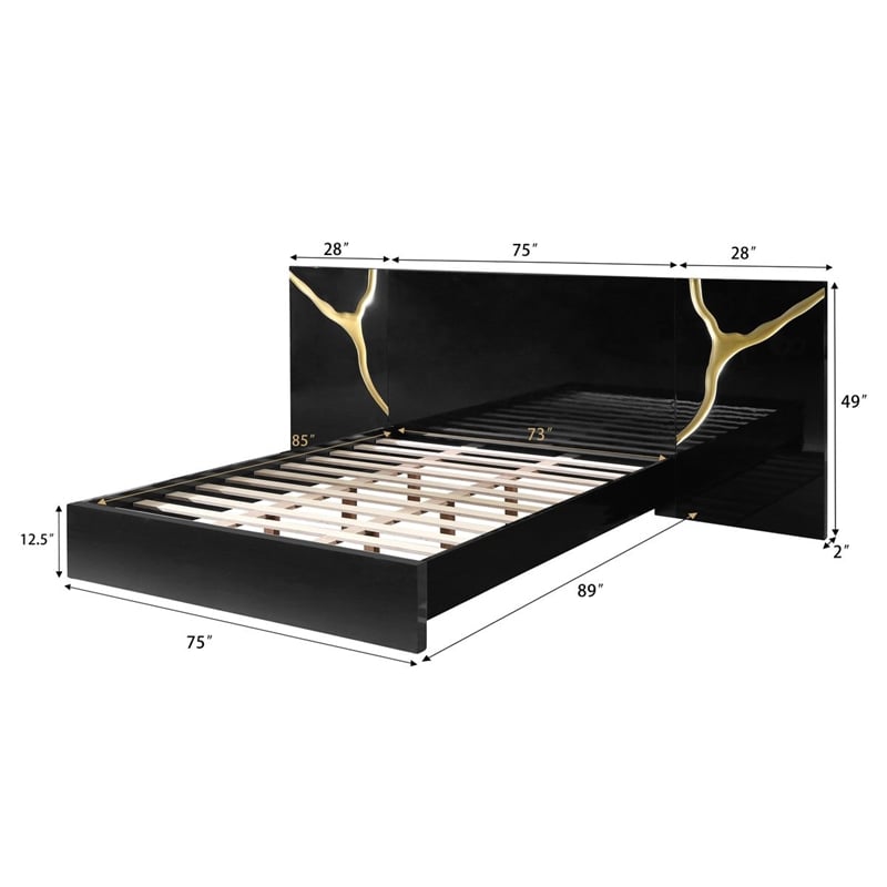 Best Master Furniture Trevello 5-Piece California King Bedroom Set (Black/Gold)