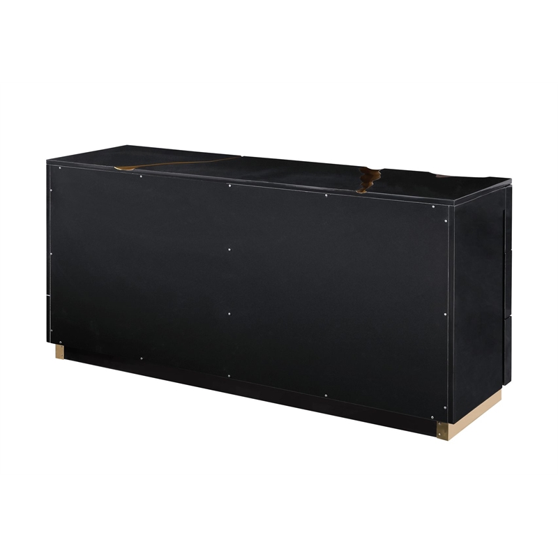 Best Master Furniture Trevello Modern 6-Drawer Dresser (Black/Gold)