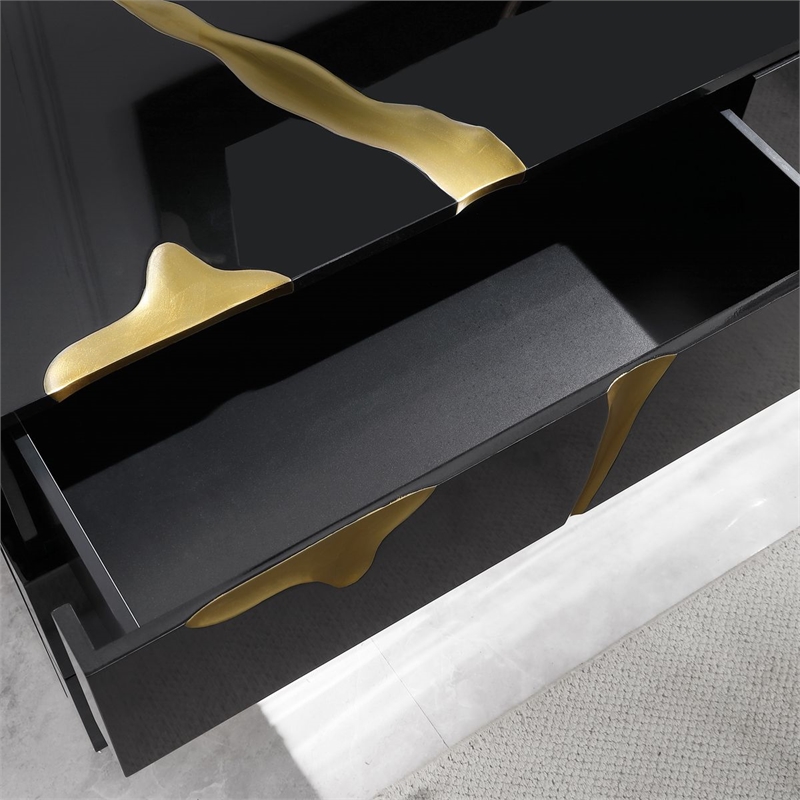 Best Master Furniture Trevello Modern 6-Drawer Dresser (Black/Gold)