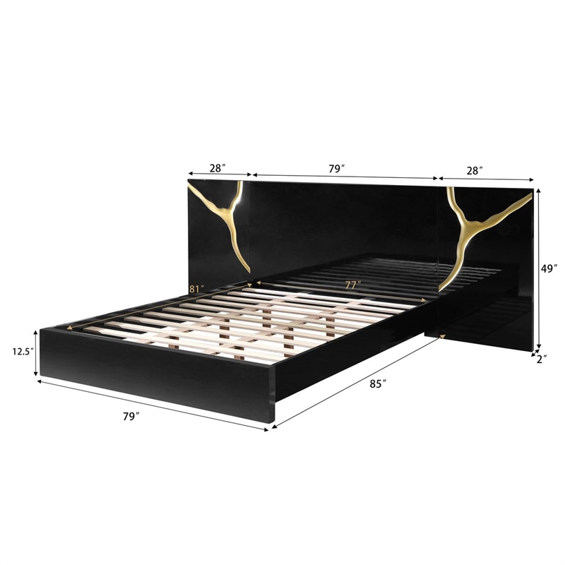 Best Master Furniture Trevello 5-Piece Eastern King Bed Set (Black/Gold)