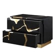 Best Master Furniture Trevello Modern Nightstand (Black/Gold)