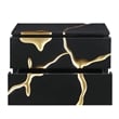 Best Master Furniture Trevello Modern Nightstand (Black/Gold)